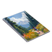 Wanderweg Berg Natur Landschaft Aquarell Notizblock (Rechte Seite)