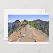 Wanderweg hinauf in den Bergen auf Madeira Portuga Postkarte (Vorne/Hinten)