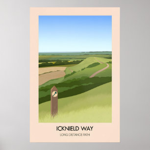 Wanderweg Icknield Way Reiseplakat Poster