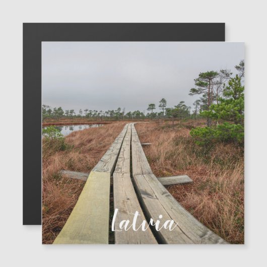 Wanderweg im Sumpfmagnet Magnetkarte (Vorne/Hinten)