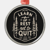 Wanderweg Läufer Motivation Retro rustikal schwarz Ornament Aus Metall (Vorne)