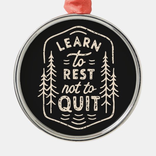 Wanderweg Läufer Motivation Retro rustikal schwarz Ornament Aus Metall (Vorne)