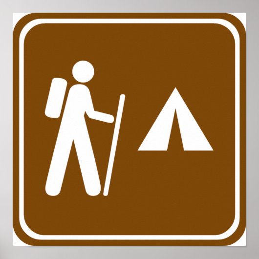 Wanderweg mit dem Camping Paradies für Kletterhexe Poster (Vorne)