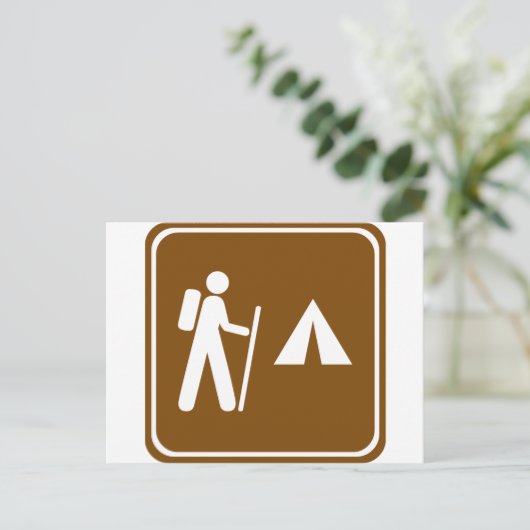 Wanderweg mit dem Camping Paradies für Kletterhexe Postkarte (Stehend Vorderseite)