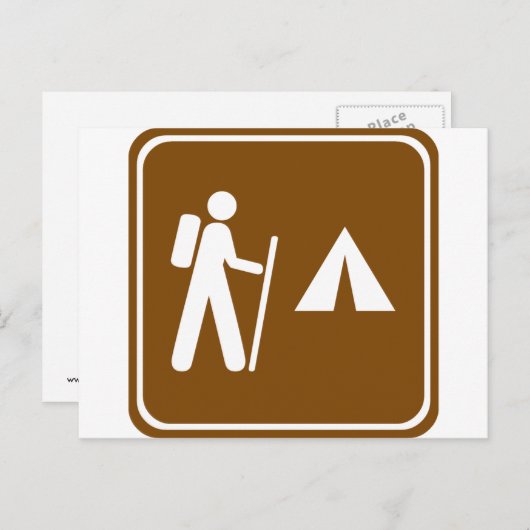 Wanderweg mit dem Camping Paradies für Kletterhexe Postkarte (Vorne/Hinten)