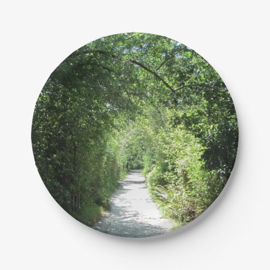 Wanderweg mit Grünanlage Pappteller (Vorderseite)