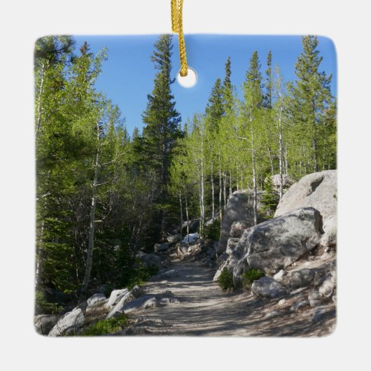 Wanderweg nach Alberta Falls Keramikornament (Vorderseite)