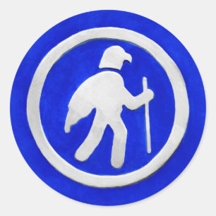 Wanderwegmarkierung für Falken Runder Aufkleber