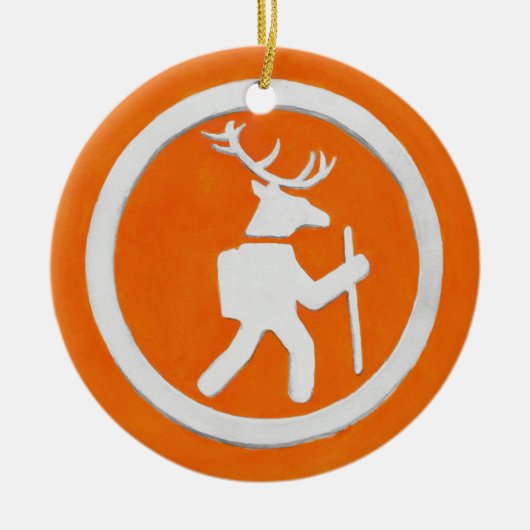 Wanderwegmarkierung für Hirsche Keramik Ornament (Vorne)