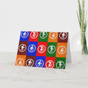 Wanderwegmarkierungen Grußkarte Karte