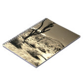 Wanderwüste im Sepia-Notebook Notizblock (Linke Seite)