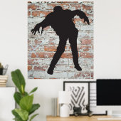 Wanderzombie-Silhouette-Poster Poster (Heimbüro)