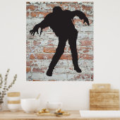Wanderzombie-Silhouette-Poster Poster (Küche)