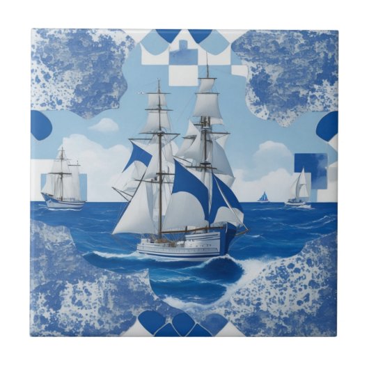 Wandfliese, Meer, Segelschiff Fliese (Vorderseite)