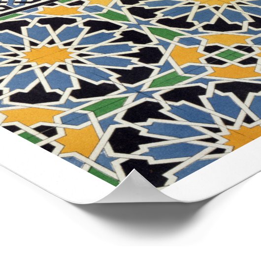 Wandfliesen aus dem Mihrab der Moschee von Tschech Poster (Ecke)