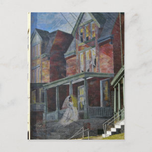 Wandgemälde: Braut, die ihr "Haus" betritt. Postkarte