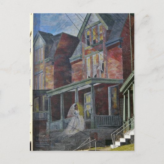 Wandgemälde: Braut, die ihr "Haus" betritt. Postkarte (Vorderseite)