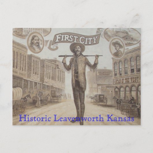 Wandgemälde, historische Leavenworth Kansas Postkarte (Vorderseite)