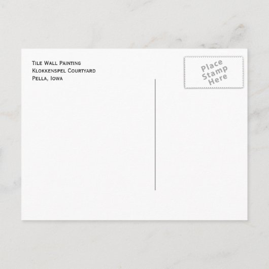 Wandgemälde, Pella, Iowa Postkarte (Rückseite)