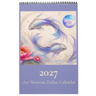 Wandkalender des Art Nouveau-Zodiakus 2027