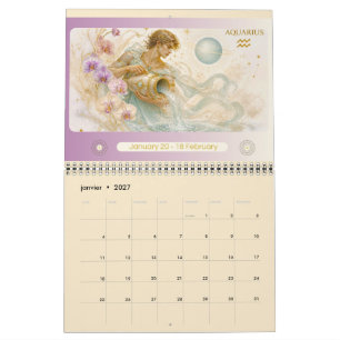 Wandkalender des Art Nouveau Zodiakus 2027