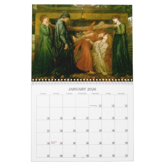 Wandkalender Gabriels Dante Rossetti (Jan 2026)