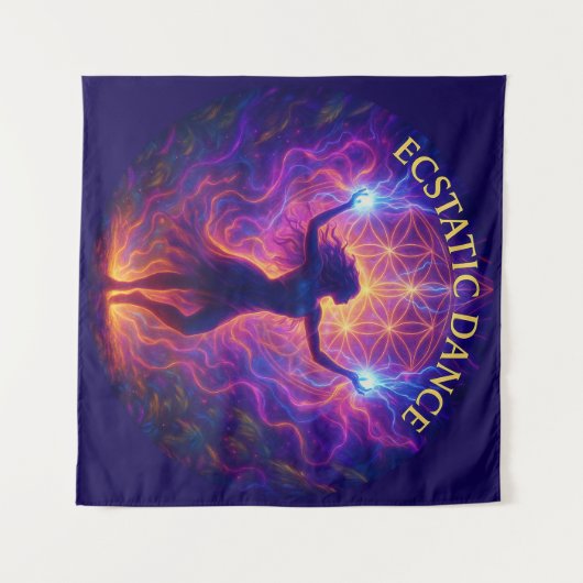 Wandkleed Ecstatic Dance – Energie & Beweging Wandteppich (Vorderseite (Horizontal))