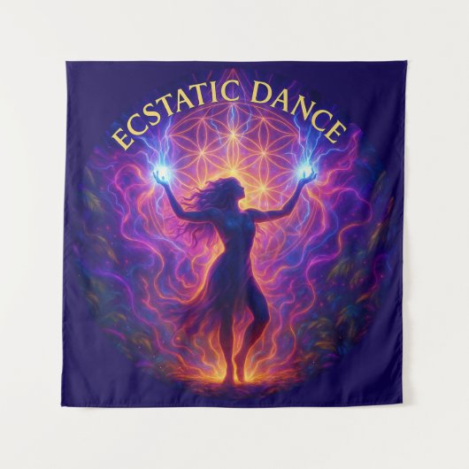 Wandkleed Ecstatic Dance – Energie & Beweging Wandteppich (Vorderseite)