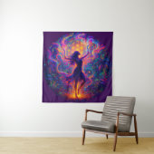 Wandkleed Spiritueel – Dans van Energie en Licht Wandteppich (Beispiel)