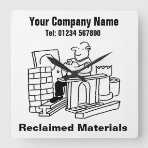 Wandklemme für die Werkstoffbranche Quadratische Wanduhr