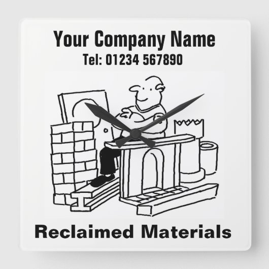 Wandklemme für die Werkstoffbranche Quadratische Wanduhr (Vorderseite)