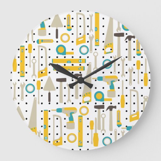 Wandklemme für Hardware und Bauwerkzeuge Große Wanduhr (Vorderseite)