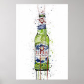 Wandkunst aus Bierflaschen 'Grün' Poster (Vorne)