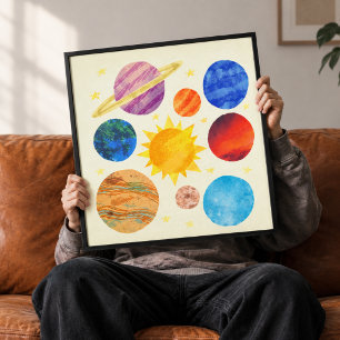 Wandkunst aus Wasserfarben und strukturierter Lein Leinwanddruck