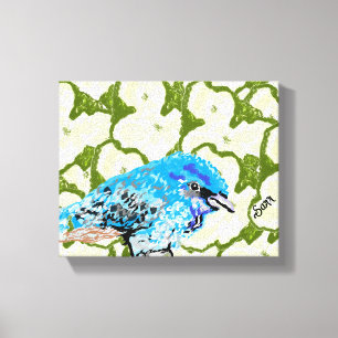 Wandkunst : Blau-Vogels Himmel Leinwanddruck
