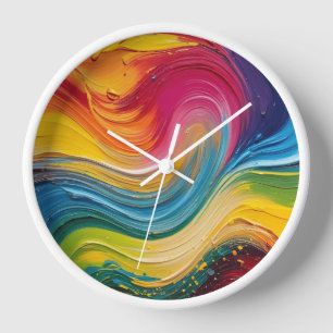 Wandkunst der Color Mix-Malerei  Uhr