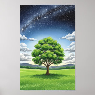Wandkunst. Der einsame Baum Poster