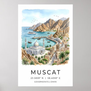Wandkunst der Hauptstadt des Oman Tranquile Hafena Poster