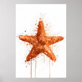 Wandkunst-Druck 'Seestern' Meereskreatur Poster