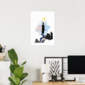 Wandkunst - Einsames Mädchen auf dem Hügel Poster (Heimbüro)