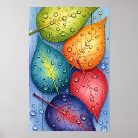 Wandkunst. Farbige Blätter Poster (Vorne)
