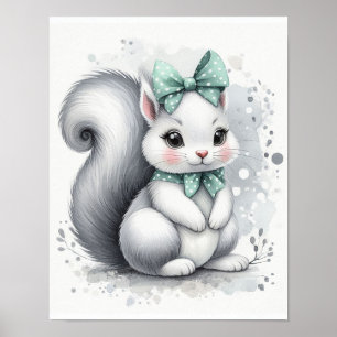Wandkunst für Eichhörnchen-Wald-Kinderzimmer Poster