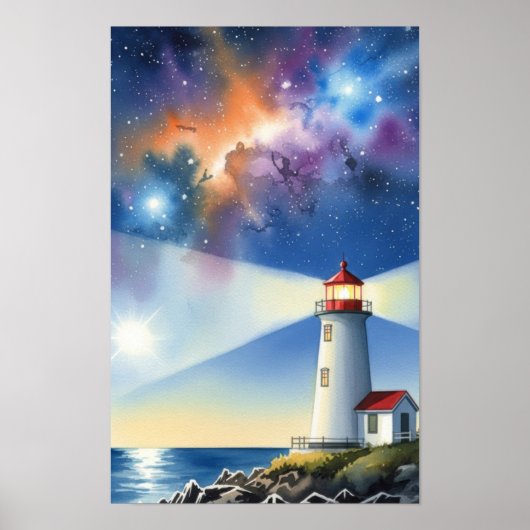 Wandkunst. Leuchtturm-Insel Poster (Vorne)