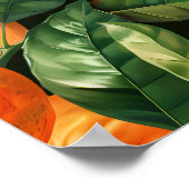 Wandkunst mit orangefarbenen Früchten Poster (Ecke)