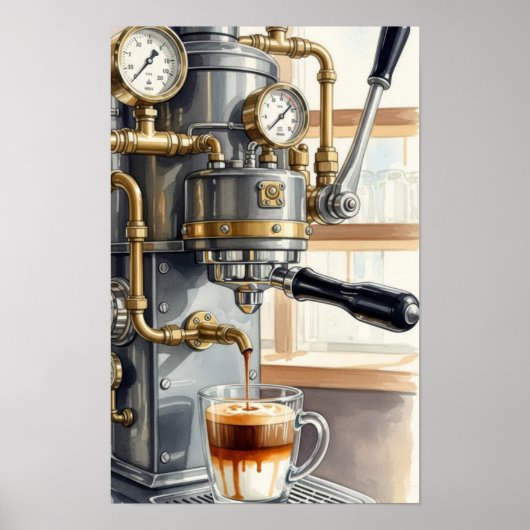 Wandkunst. Morgenstimmung Kaffee Poster (Vorne)