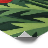 Wandkunst. Rote Blume. Poster (Ecke)