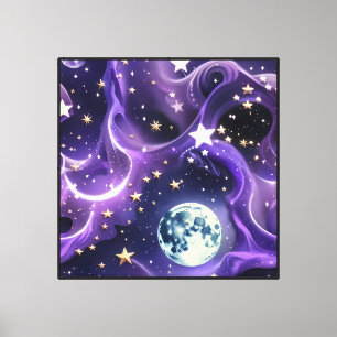 Wandkunst – Träumerischer Lavendel-Himmelsleinwand Leinwanddruck