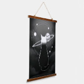 Wandkunst „Umlaufende kosmische Katze“ – Minimalis (Gewinkelt)
