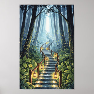 Wandkunst. Waldtreppe Poster