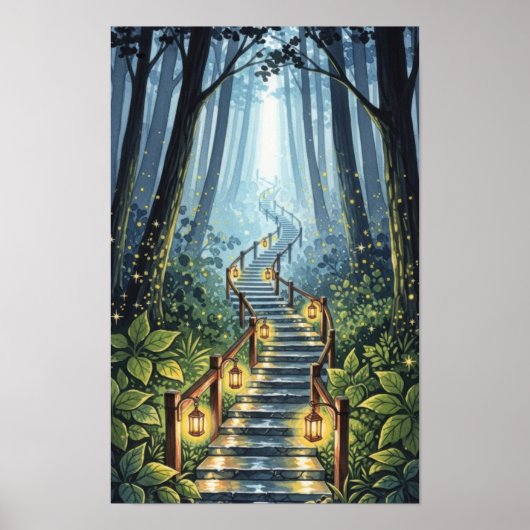 Wandkunst. Waldtreppe Poster (Vorne)